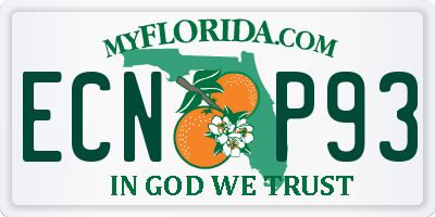 FL license plate ECNP93