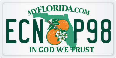 FL license plate ECNP98