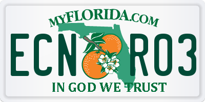 FL license plate ECNR03