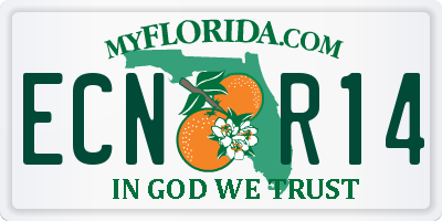 FL license plate ECNR14