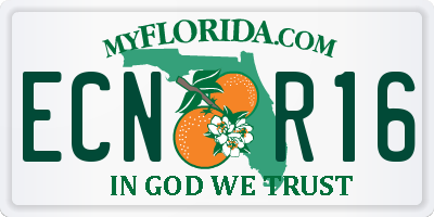 FL license plate ECNR16