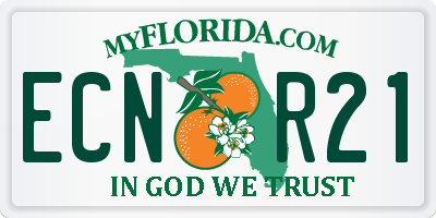 FL license plate ECNR21