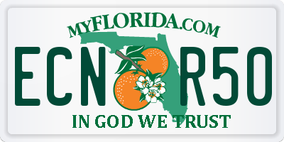 FL license plate ECNR50