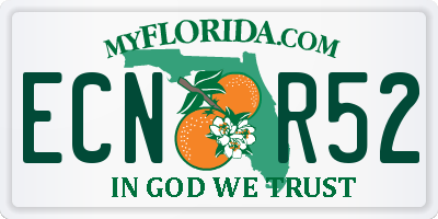 FL license plate ECNR52