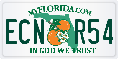 FL license plate ECNR54