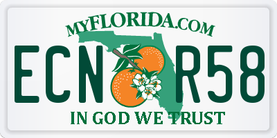 FL license plate ECNR58