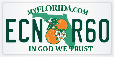FL license plate ECNR60