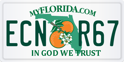 FL license plate ECNR67
