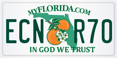 FL license plate ECNR70