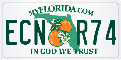 FL license plate ECNR74
