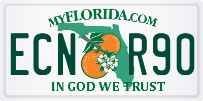 FL license plate ECNR90