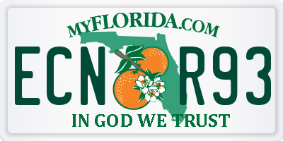FL license plate ECNR93