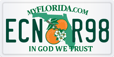 FL license plate ECNR98