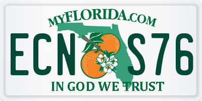 FL license plate ECNS76