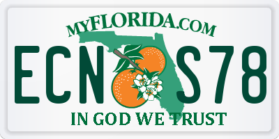 FL license plate ECNS78