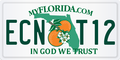 FL license plate ECNT12
