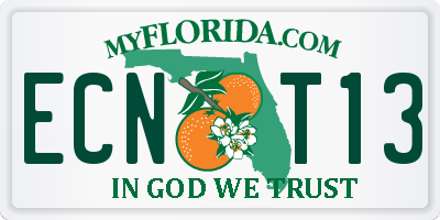 FL license plate ECNT13