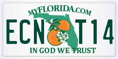 FL license plate ECNT14