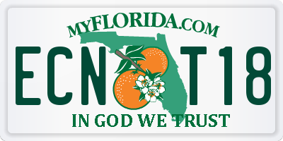 FL license plate ECNT18