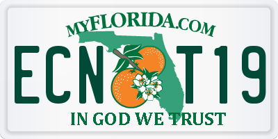 FL license plate ECNT19