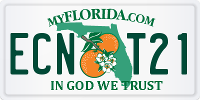 FL license plate ECNT21