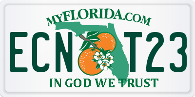 FL license plate ECNT23