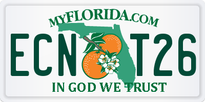FL license plate ECNT26