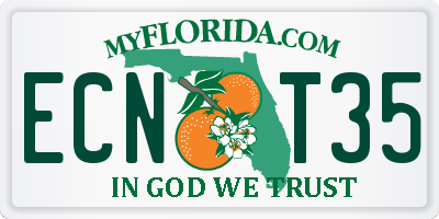 FL license plate ECNT35