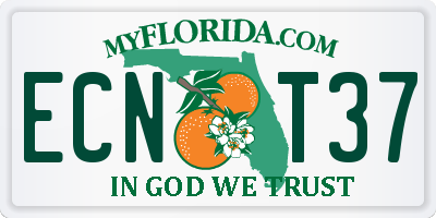 FL license plate ECNT37