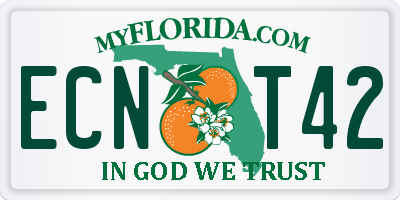 FL license plate ECNT42
