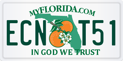 FL license plate ECNT51