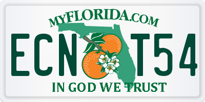 FL license plate ECNT54