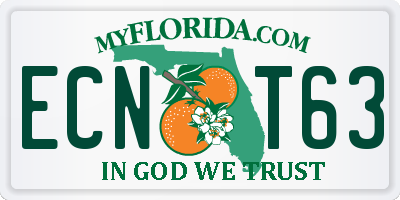 FL license plate ECNT63