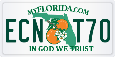 FL license plate ECNT70
