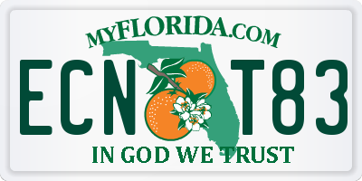 FL license plate ECNT83