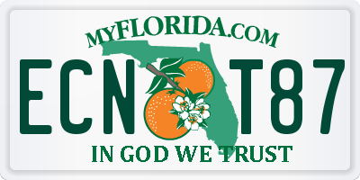 FL license plate ECNT87