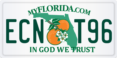 FL license plate ECNT96