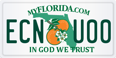 FL license plate ECNU00