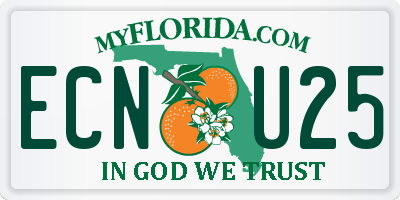 FL license plate ECNU25