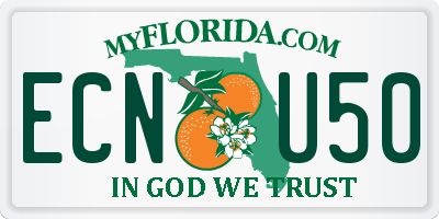 FL license plate ECNU50