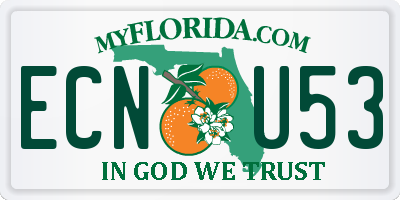 FL license plate ECNU53
