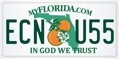 FL license plate ECNU55
