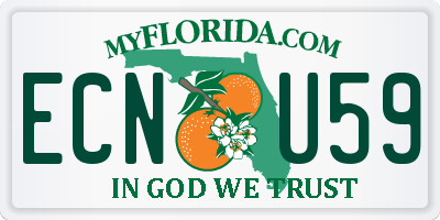 FL license plate ECNU59