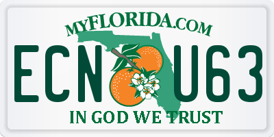 FL license plate ECNU63
