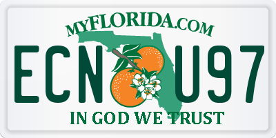 FL license plate ECNU97