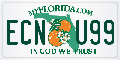FL license plate ECNU99
