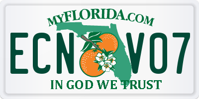 FL license plate ECNV07