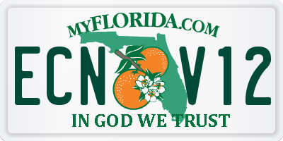 FL license plate ECNV12