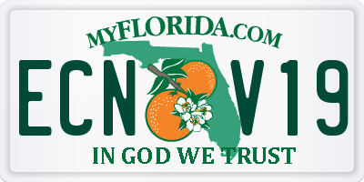 FL license plate ECNV19