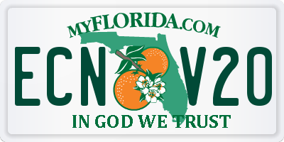 FL license plate ECNV20